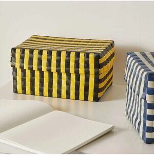 HAY MAXIM Stripe Storage Box S Set of 4 Yellow Black Bertjan Pot NEW